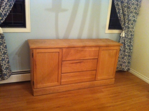 BEFORE photo of a sideboard I bought at Value Village for $40